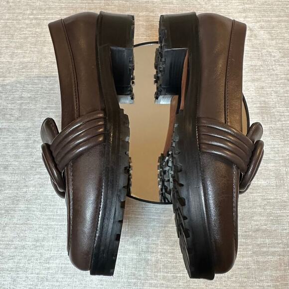 Alexandre Birman Braided Knot Leather Loafers Brown EU 38 US 7.5 Made in Brazil - Picture 3 of 9